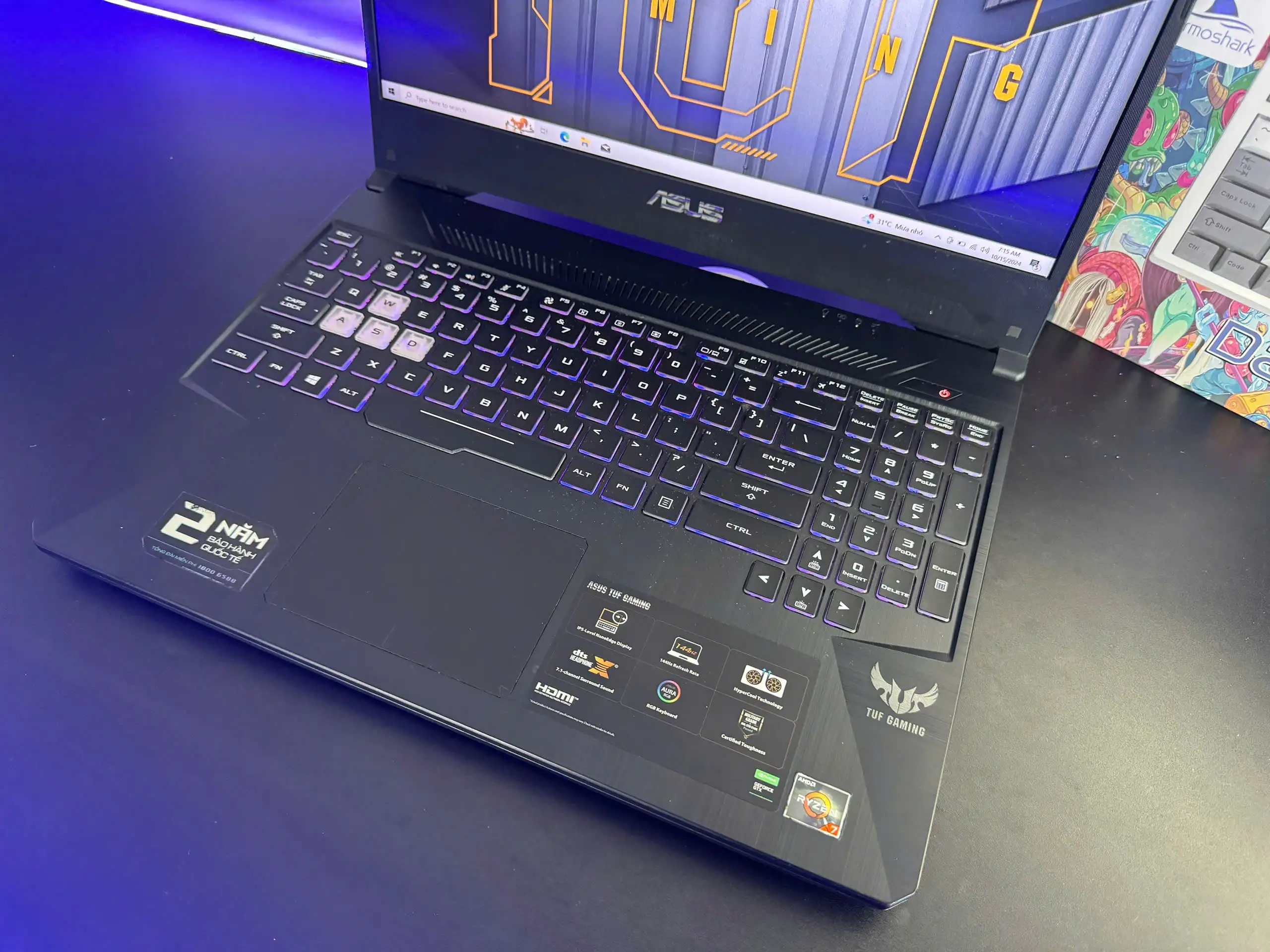 TUF F15 2019_LIKE NEW- R7 3750H 1650 FHD 144HZ 8GB 512GB